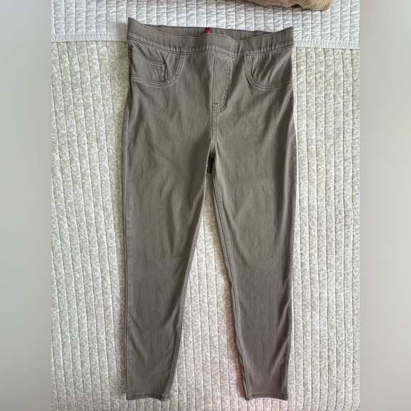 SPANX Jean-ish® Ankle Leggings | Earthy Taupe / Light Gray | Size Large - Picture 7 of 16